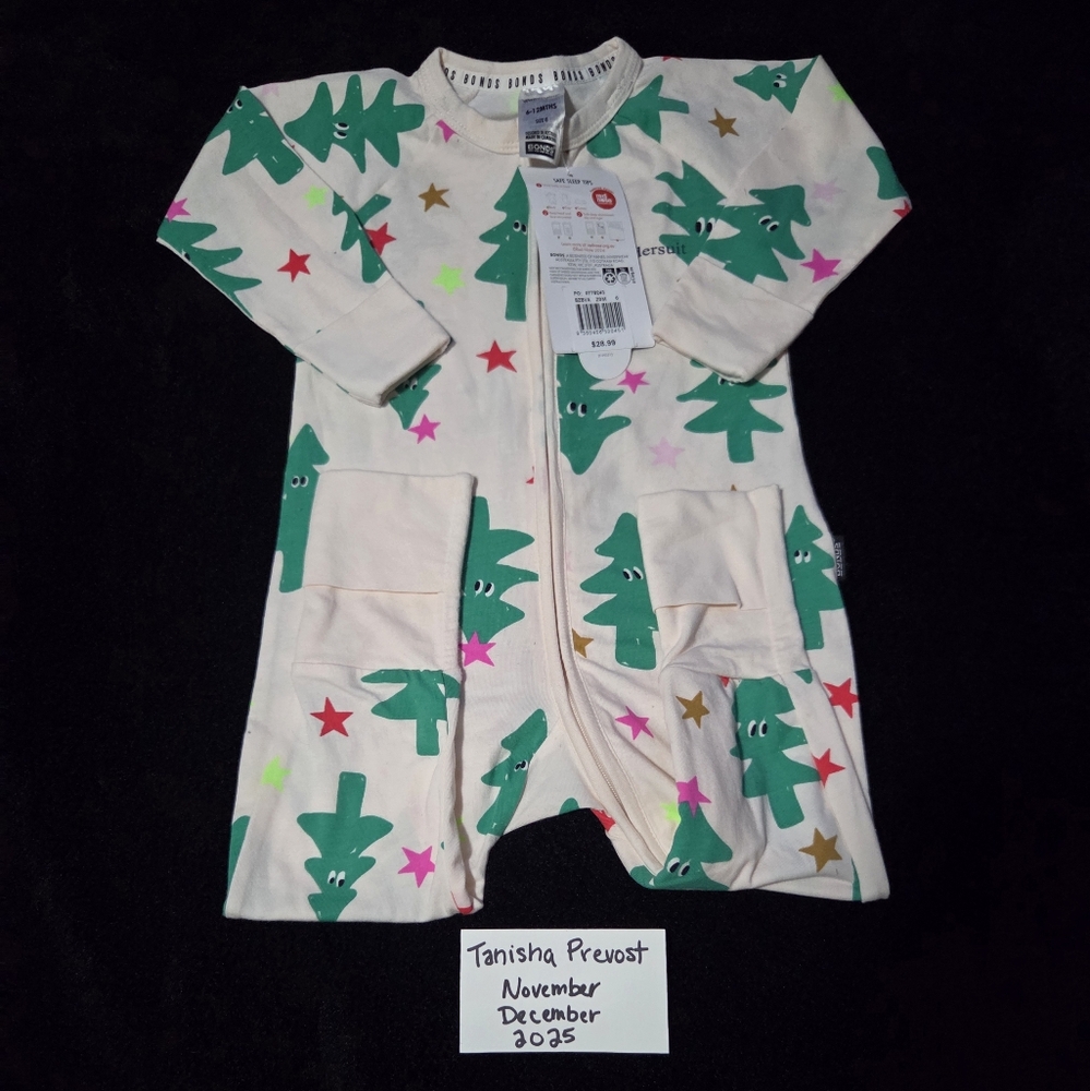 Bonds Christmas Holiday Zippy Size 0 6-12m
